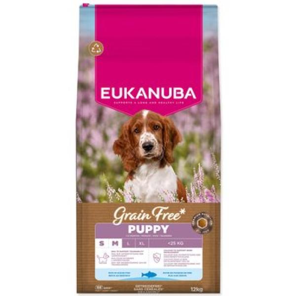 Krmivo EUKANUBA Grain Free Puppy Small & Medium rich in ocean fish 12 kg