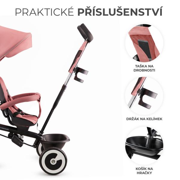KINDERKRAFT Tříkolka Aston Rose pink (obrázek 8)
