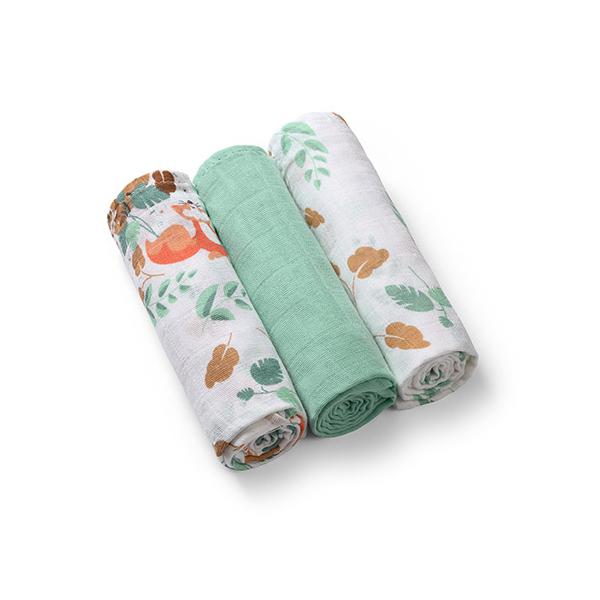 BABYONO Super Soft muszlin pelenka 3 db - Menta, 70x70 cm