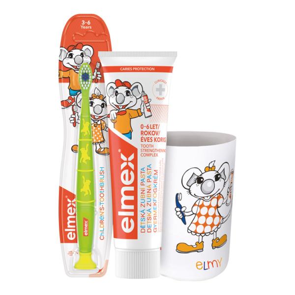 Elmex Detská sada – zubná pasta 50ml + kefka + pohárik