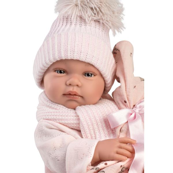 Llorens 84338 NEW BORN DÍVKO- realistická panenka miminko s celovinylovým tělem - 43 cm (obrázek 4)