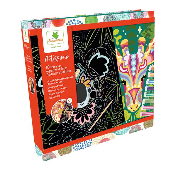Sycomore Artissimo - Xxl Kreativset - Kratzen Und Sandmalerei - TierporträTs-image