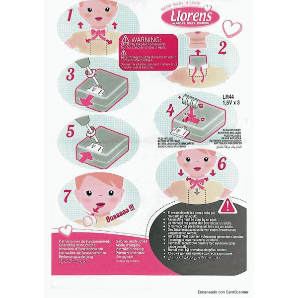 Llorens 42170 CARLA - realistická panenka se zvuky a měkkým látkovým tělem (obrázek 9)