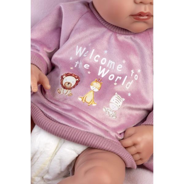 Llorens 84346 NEW BORN HOLČIČKA - realistická panenka miminko s celovinylovým tělem (obrázek 4)
