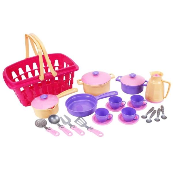 Kuchynský set s košíkom s 25ks riadu