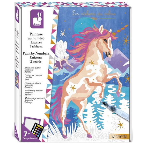 Janod Atelier Sada Maxi Malování s čísly Jednorožci