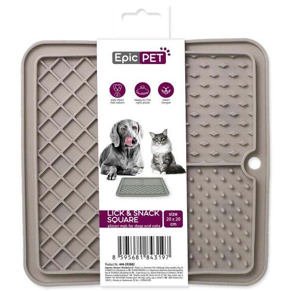 Podložka lízací Epic Pet Lick&Snack čtverec světle šedý 20x20cm (obrázek 3)