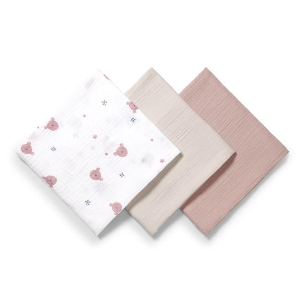 BABYONO Pleny mušelínové Super Soft 3 ks, Grey 70 x 70 cm