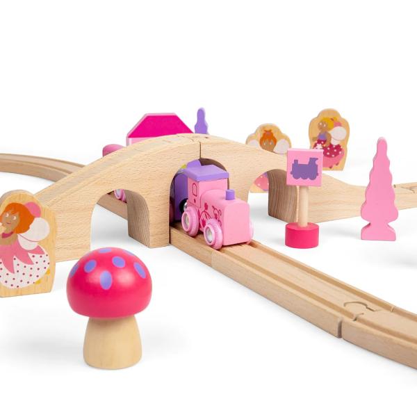 Bigjigs Rail Dřevěná vláčkodráha osmička pro princezny 35 dílů (obrázek 4)