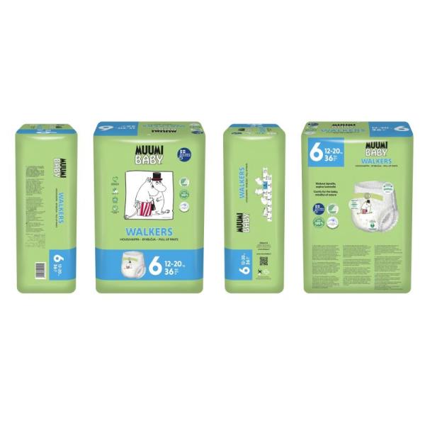 Kalhotky plenkové jednorázové 6 Junior 12-20kg 36ks Baby Muumi