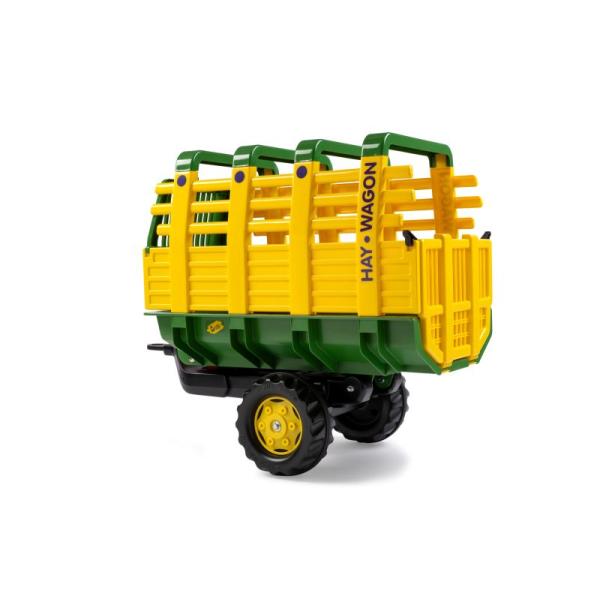 Rollytoys Vlečka na seno za traktor 1osá Hay Wagon – zelenožlutá