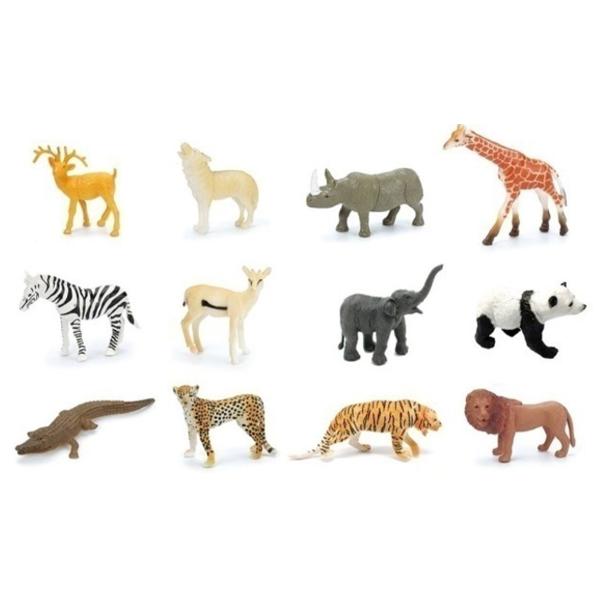 Zvířátka figurky divoká zvěř 12 ks set 10 cm