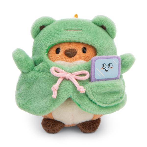 NICI plyš MyMochi Líška Geeks 8cm v kostýme žabky a videohrou, set darčekové balenie