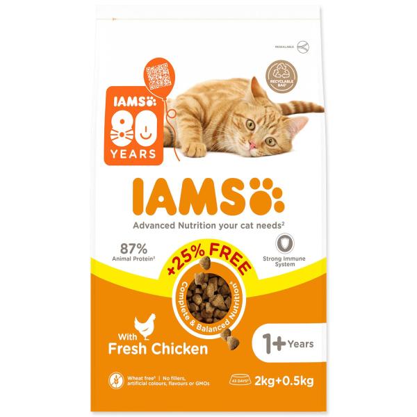 Krmivo IAMS Cat Adult Chicken 2kg + 500g ZDARMA