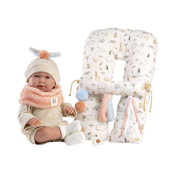 Llorens 74128 NEW BORN - realistická panenka miminko se zvuky a měkkým látkovým tělem - 42 (obrázek 3)