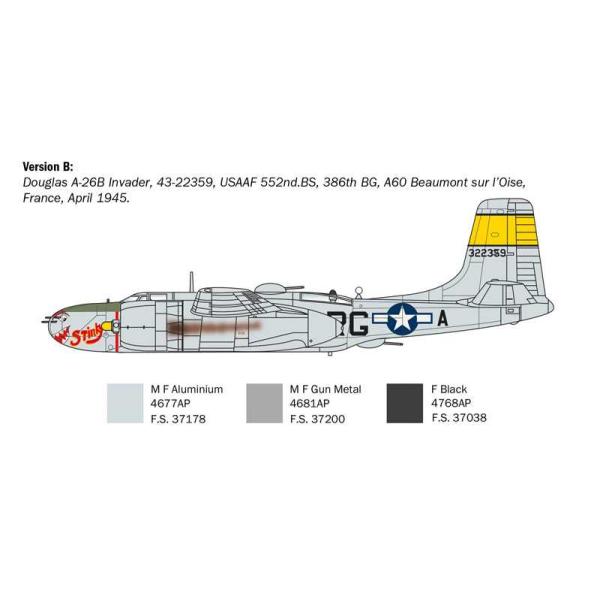 Model Kit letadlo 1274 - A-26 A/B Invader (1:72) (obrázek 5)
