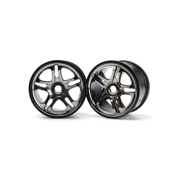 Traxxas disk 3.8" Split Spoke H17 čierny chróm (2)