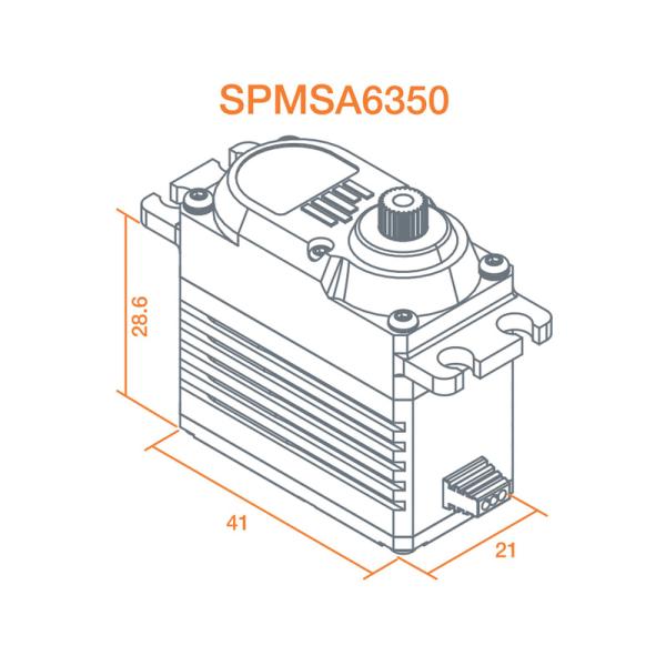 Spektrum servo A6350 61.4kg.cm 0.095s/60° BL HV 23T (obrázek 4)