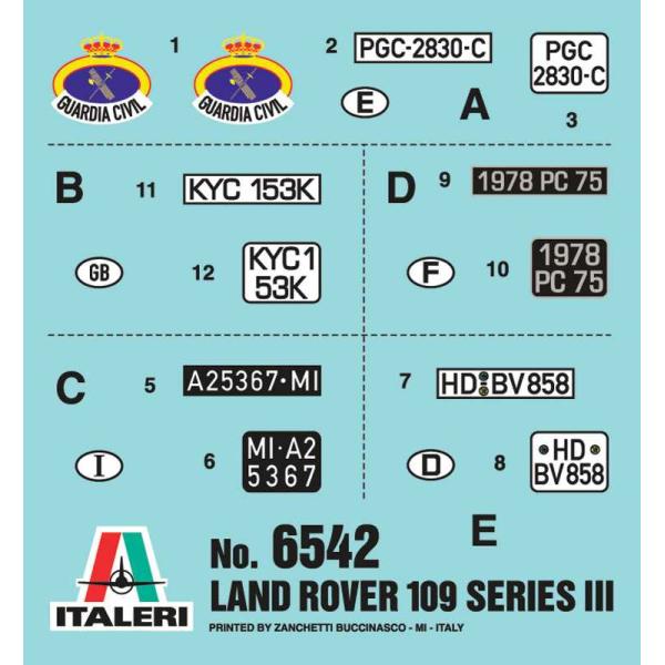 Model Kit auto 6542 – LAND ROVER III 109 „Guardia Civil“ (1:35)
