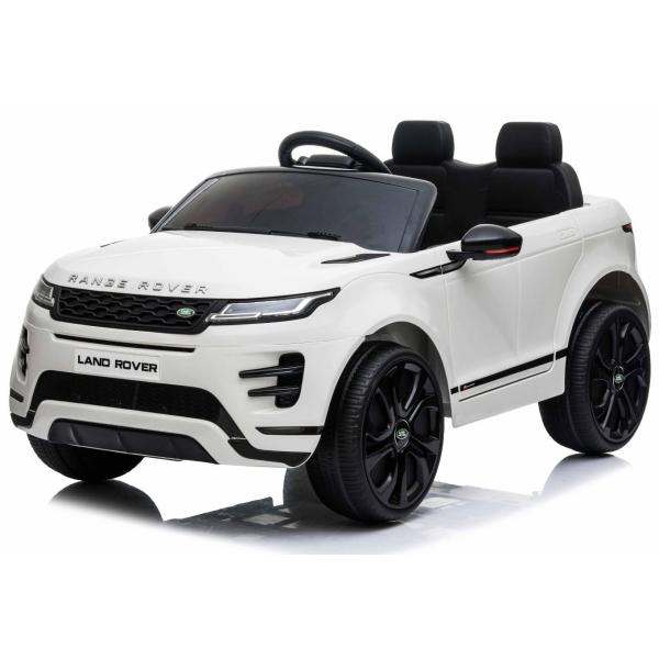 Elektrické autíčko Range Rover Evoque, Jednomístné, bílé, Kožená sedadla, MP3