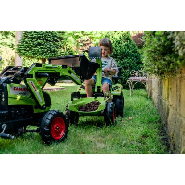 Falk Šlapací traktor velký 2070Y Claas Arion 430 s nakladačem, rýpadlem a vlečkou (obrázek 5)