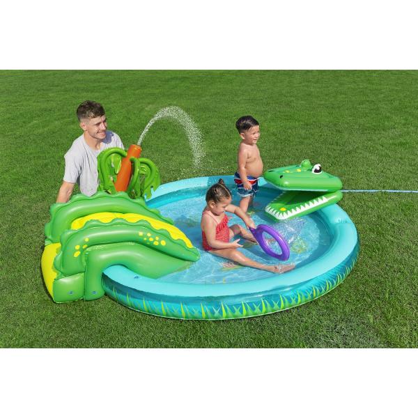 Bestway 53166 Dětské nafukovací herní centrum Crocodile Cove, 224 x 181 x 72 cm (obrázek 8)