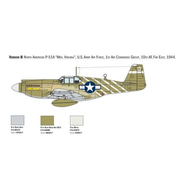 Model Kit letadlo 1423 - P-51A Mustang (1:72) (obrázek 4)