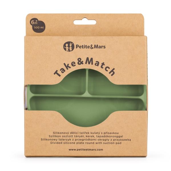 PETITE&MARS Talířek silikonový dělicí kulatý Take&Match Sweet Pea 6m+ (obrázek 3)