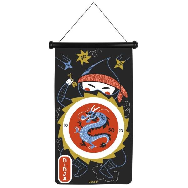 Janod Magnetický terč so šípkami bez hrotov Ninja