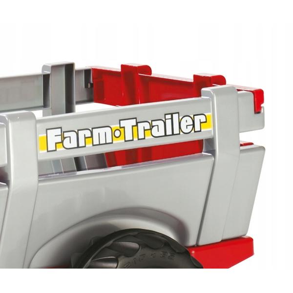 Rollytoys Vlečka za traktor 1osá Farm Trailer - striebornočervená (obrázek 3)