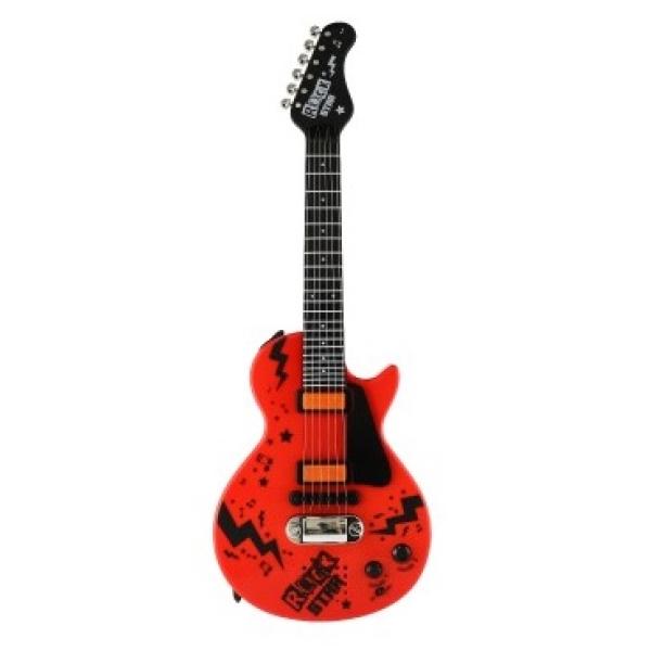Chitarra elettrica ROCK STAR in plastica 58 cm funzionante a batteria con suono e luce