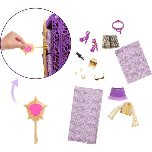 Mattel Monster High Skulltimate secrets Clawdeen Wolf, skříň a příslušenství, 19 prvků (obrázek 3)