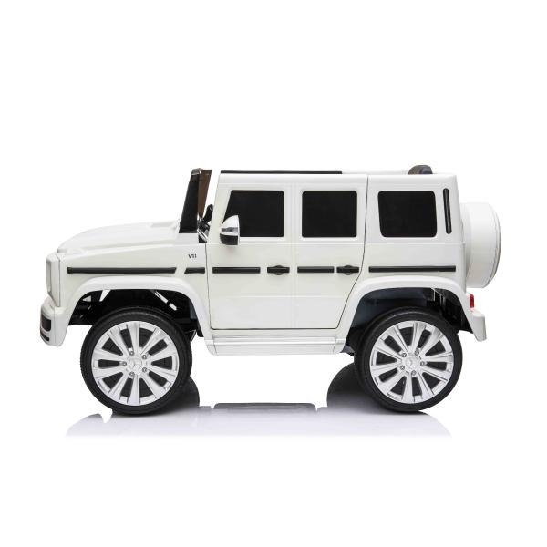 Elektrické autíčko Mercedes G500 12V, bílé, 2,4 GHz dálkové ovládání, USB / SD Vstup, o