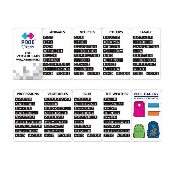 PIXIE CREW tematická sada malých pixelů s písmeny a znaky