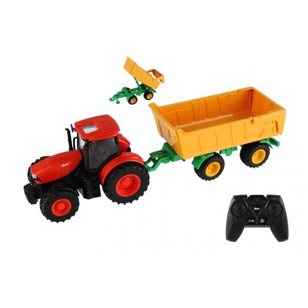 Traktor Zetor RC s valníkom plast 42cm 2,4GHz dobíjací pack + batéria so zvukom