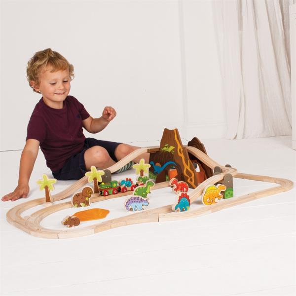 Bigjigs Rail Dřevěná vláčkodráha dinosauři (obrázek 5)
