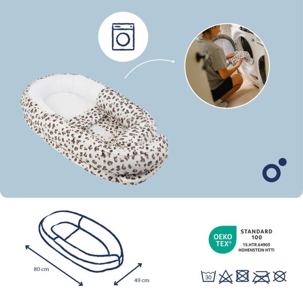 Doomoo Cocoon hnízdečko, Leopard Cream (obrázek 6)