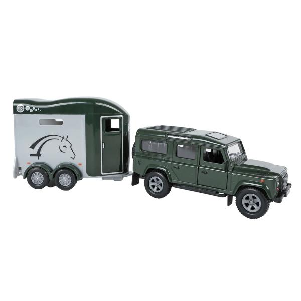 Kids Globe Farming Land Rover kov s prívesom pre kone 26cm