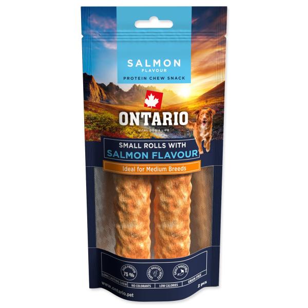 Delicia Ontario Protein sabor salmón, rollo masticable pequeño 2uds 12,7cm