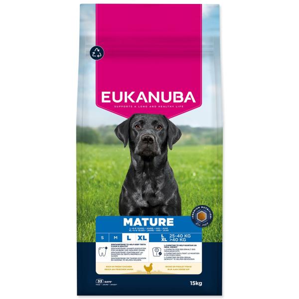 Krmivo EUKANUBA Mature Large bohaté na čerstvé kuře 15 kg