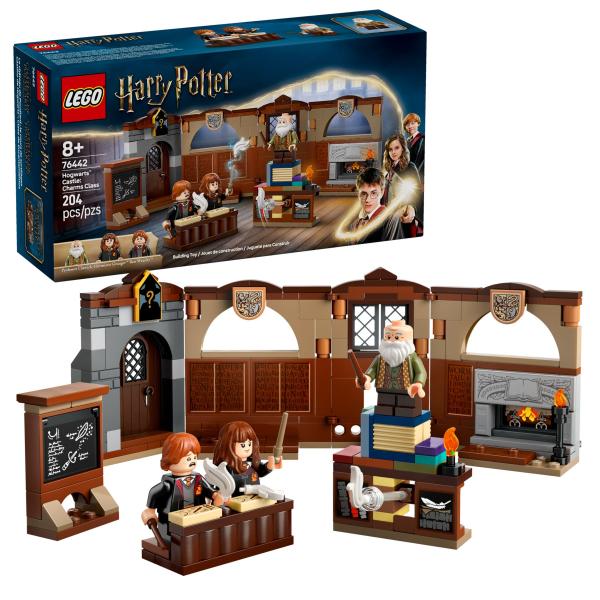 LEGO Harry Potter Castillo de Hogwarts: Clase de Encantamientos Juguete de Película La Piedra Filosofal, Minifiguras de Ron Weasley y Hermione Granger, Regalo para Niñas y Niños de 8 Años o Más 76442-image