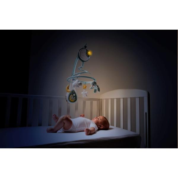 CHICCO Kolotoč nad postýlku a závěsná hračka 3v1 Next2Dreams modrá 0m+