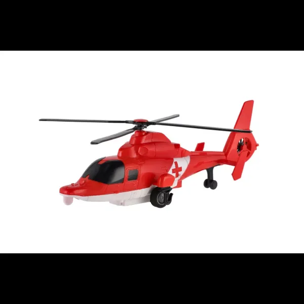 Vrtulník/Helikoptéra záchranné služby plast 22cm na zpětné natažení