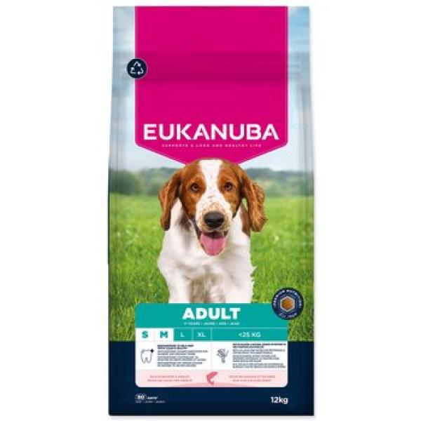 Krmivo EUKANUBA Adult Small and Medium bohaté na lososa a ječmen 12 kg