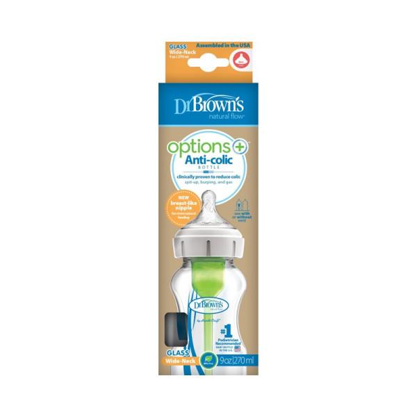 DR.BROWN'S Láhev antikolik Options+ široké hrdlo 270 ml sklo (obrázek 3)