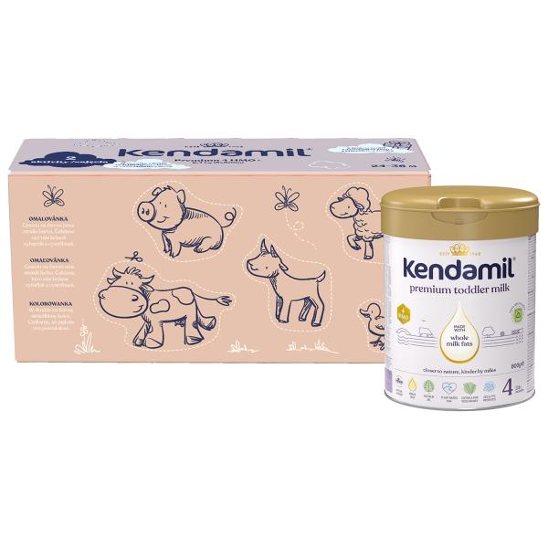 Kendamil Premium 4 HMO+, 2,4 kg (3× 800 g), kreativní balení s dárkem