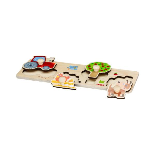 Haba Dřevěné vkládací puzzle s úchytem Farma (obrázek 4)