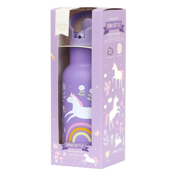 A Little Lovely Company - nerezová láhev na pití, 350 ml - jednorožci a duha (obrázek 4)