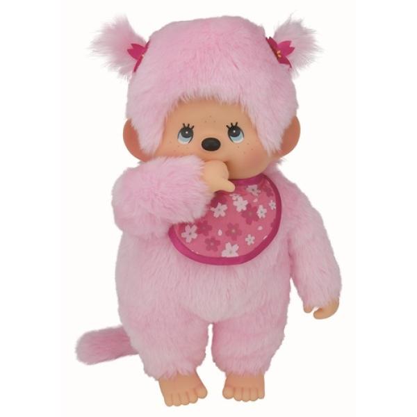 Monchhichi Mončiči dievča ružové s podbradníkom 45cm