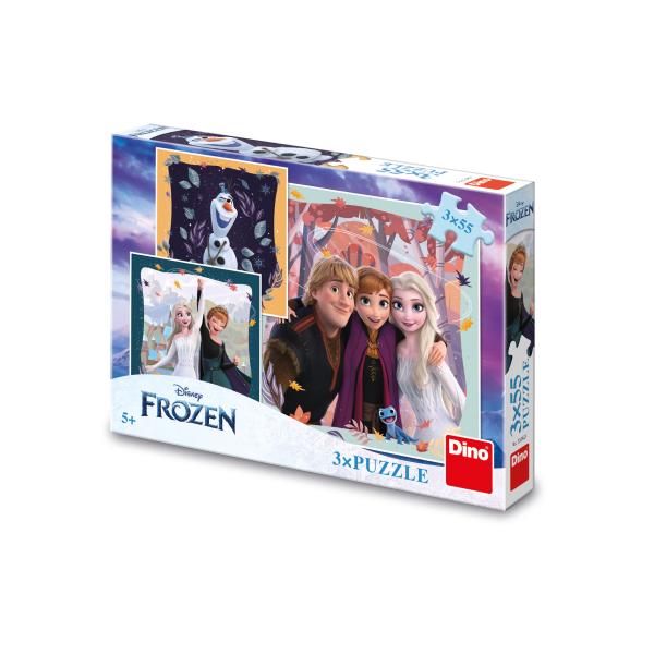 Puzzle Frozen: Radostná jeseň 3x55 dielikov